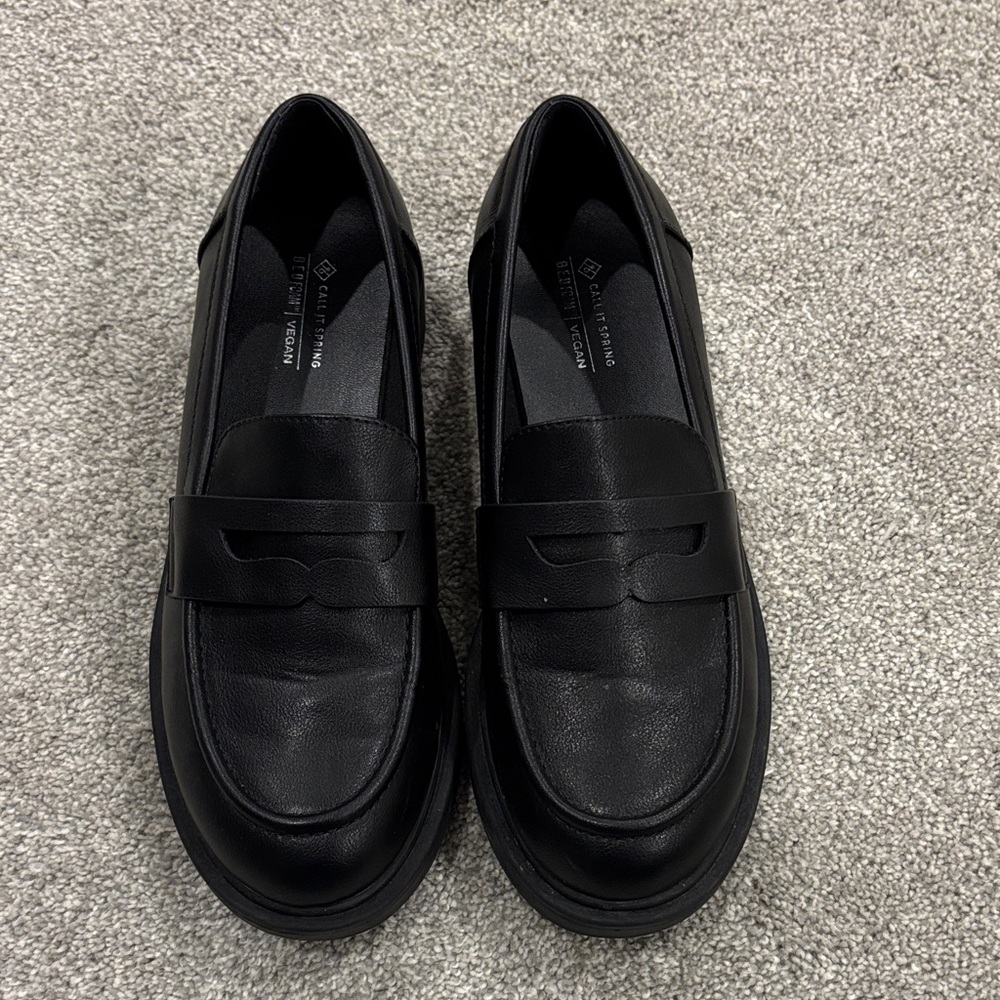 Call It Spring Black Slip-On Loafers